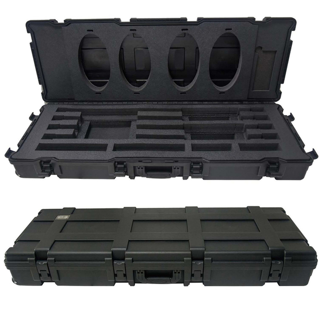 Étui long pour télescope à tambour profilé rectangulaire compact cannelé