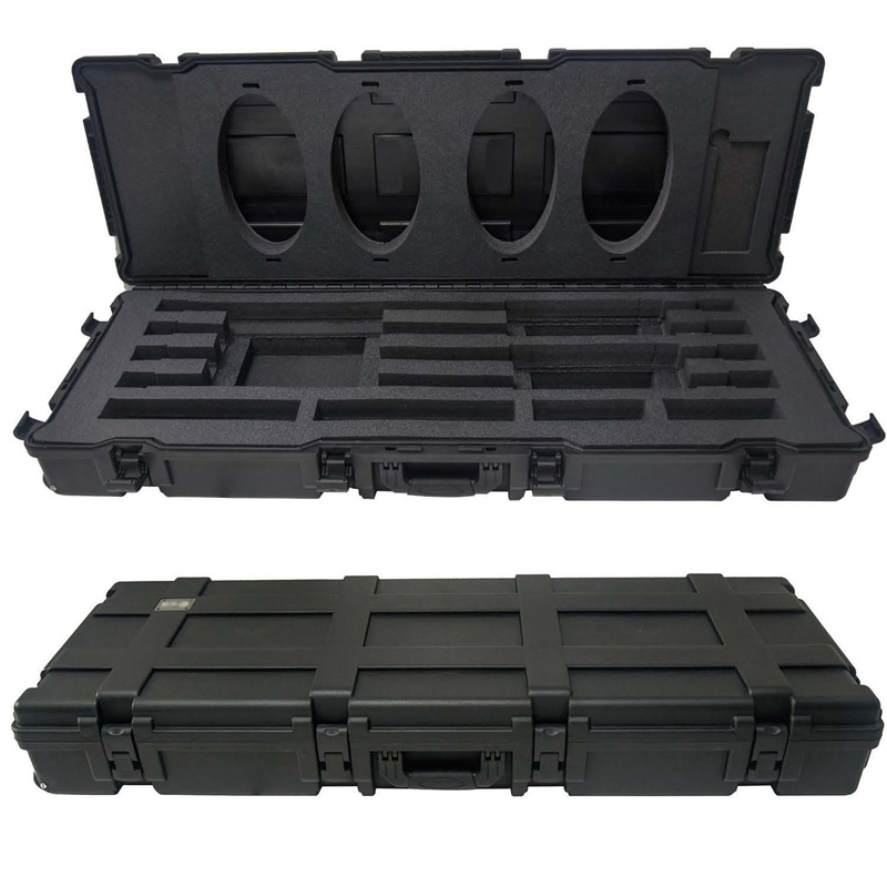 Étui long pour télescope à tambour profilé rectangulaire compact cannelé